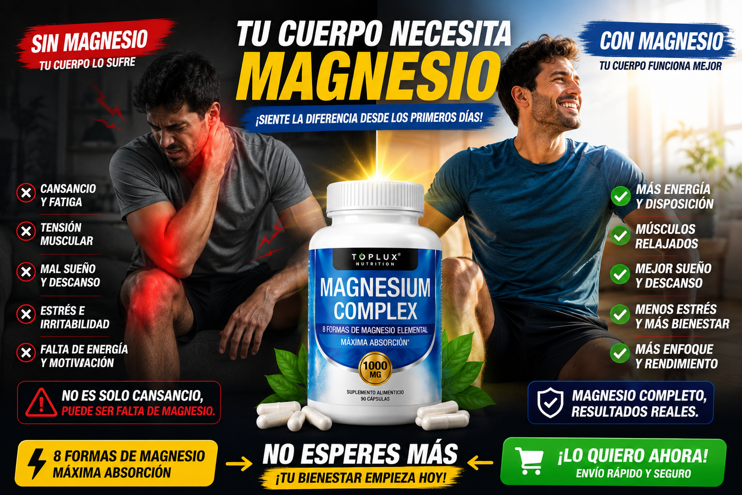 Toplux Magnesium Complex 8 Essential Magnesium Supplement 1000mg