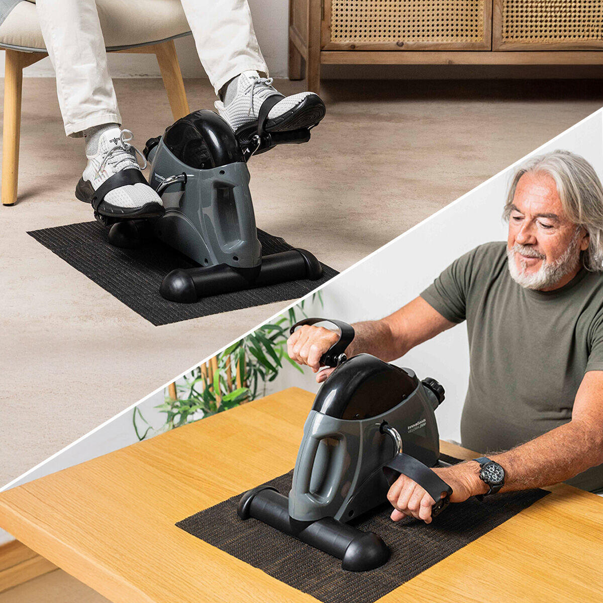 Pedaleador Estático para Piernas y Brazos con Esterilla Velora 2100 InnovaGoods