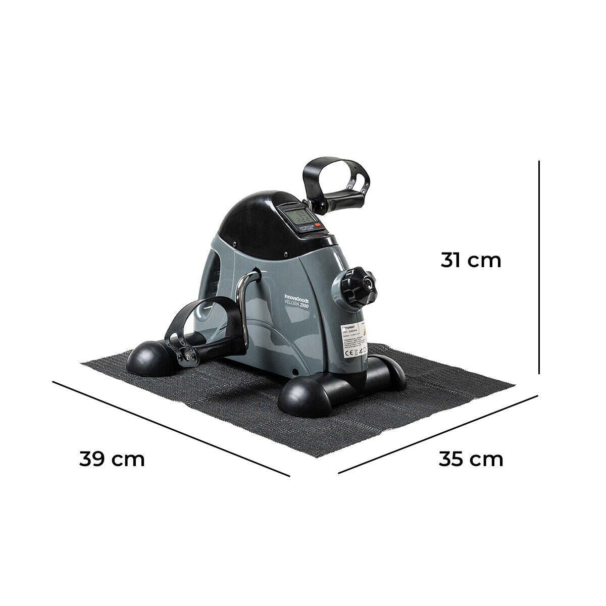 Pedaleador Estático para Piernas y Brazos con Esterilla Velora 2100 InnovaGoods